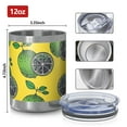 thumbnail image 3 of 12oz Tumblers Green Lime Slices Yellow Pattern Vacuum Insulated Stainless Steel Travel Tumbler Cups Mug with Lid and Straw for Beer,Coffee,Beverages with Cleaning Brush for Cold & Hot Drinks, 3 of 5