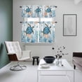 thumbnail image 4 of Turtle Kitchen Curtains Sets for Windows 24 Inch Length, Blue Coastal Starfish Ocean Coral Nautical Rod Pocket Window Treatments Tier Curtains and Valances Set for Bedroom/Bathroom, 4 of 8