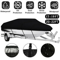 Waterproof Boat Cover, 17-19ft 210D Oxford UV Resistant Canvas Boat Cover Fit Tri-Hull, Runabout, Fishing Boat, V-Hull, 17-19ft