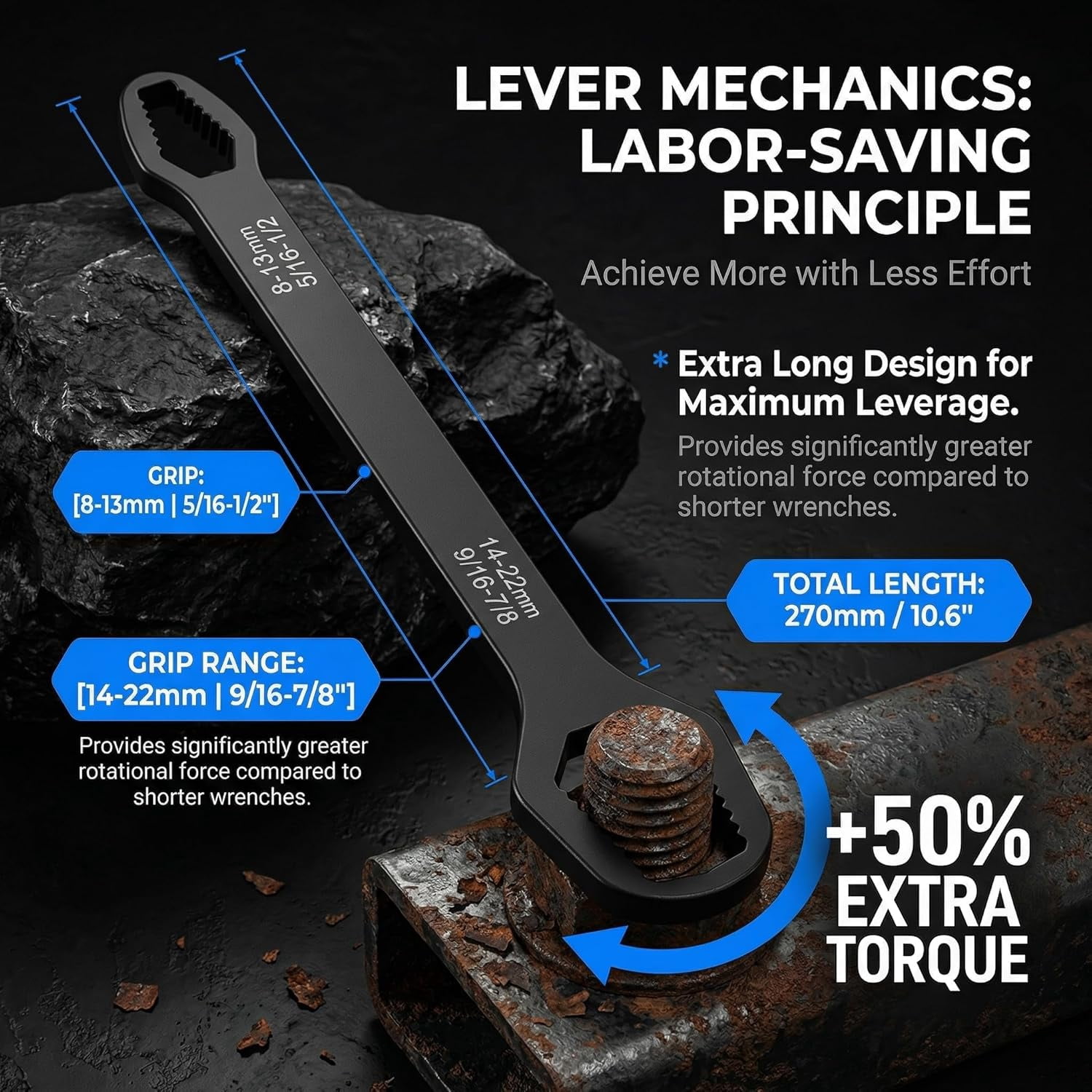 4PCS Universal Double Ended Wrench, Universal Car Torx Wrench,  Adjustable Wrenchs for Outdoor Riding Home Improvement and Automotive Task (4PCS-B)