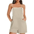 thumbnail image 2 of Akafmk Plus Size Jumpsuits for Women Summer,Casual Rompers for Women,Womens Fashion Summer Casual Sleeveless Suspender Short Jumpsuit Loose Fitting Overalls, 2 of 5