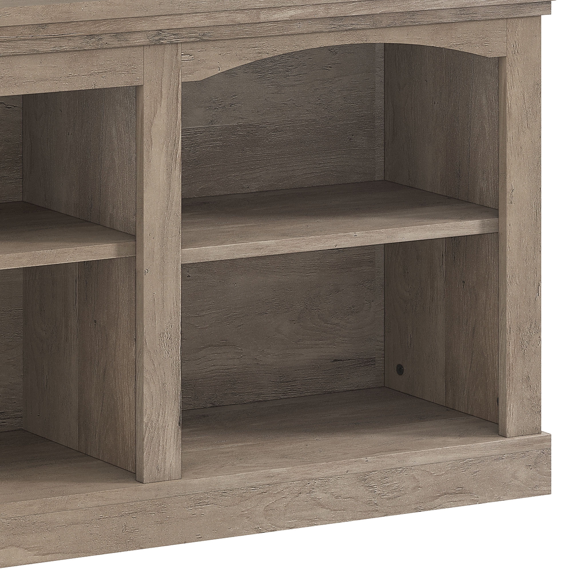ModFusion 70” Washed Ash TV Cabinet, 6-Compartment Entertainment Center with Faux Thick Top, P2 Particleboard & Density Board Media Console, Rustic Storage Stand