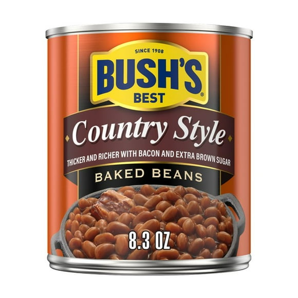 4X-Bush's Country Style Baked Beans, Canned Beans, 8.3 oz
