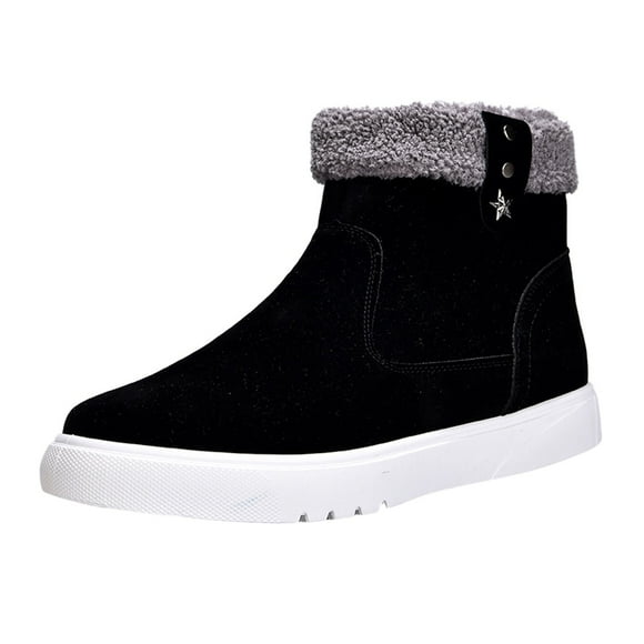 Bottes d'Hiver pour Hommes à Tige Haute avec Fermeture Éclair Latérale, Sport Décontracté, Chaussures par Temps Froid pour Aventures Hivernales