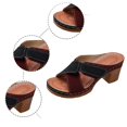 thumbnail image 5 of HNMKIU Platform Sandals Fashion Platform Slide Style for Women with Open Toe and Heel Slippers for Indoor Outdoor Comfort Color Block Design Summer Shoes Black,7, 5 of 9