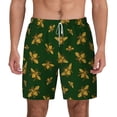 thumbnail image 2 of Goofa Hohey Bee Printed Men's Swim Trunks Board Shorts Quick Dry Mens Swimming Trunks with Compression Liner,Breathable Fit Hawaii Beach Shorts-Small, 2 of 9