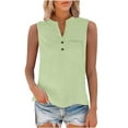thumbnail image 6 of Yghzkop Summer Tops for Women 2025 Fashion Sleeveless Cotton Linen Shirt Button V Neck Tunic Tank Top Casual Comfy Breathable Blouses Outfits, 6 of 9