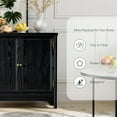 thumbnail image 7 of ANHDAH Vintage Solid Wood Buffet Cabinet - Natural Veneer, Water-Based Paint, 2 Doors & Shelves for Dining Room, Entryway Storage, 7 of 7