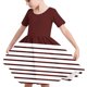 thumbnail image 1 of Odeerbi Niñas de Verano Vestido de Línea A Rayas Vestido de Columpio Vestido Elástico de Manga Corta Para Niños, 1 of 7