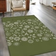 thumbnail image 2 of 3'x5' Rug for Living Room Bedroom, Japanese Washable Area Rugs Non-Slip Carpet Mats, Green Rustic Retro Pastoral Floral Leaves Indoor Low Pile Area Rug Runner for Kitchen, Mudroom, 2 of 8