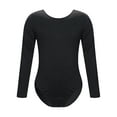 thumbnail image 1 of Jowowha Justaucorps de Base pour Filles, Manches Longues, Gymnastique, Ballet, Danse, Noir, Col Rond 140, 1 of 7