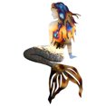 thumbnail image 1 of Escultura de sirena rústica vintage para decoración de pared de sirena colgante de metal para patio de habitación, 1 of 7