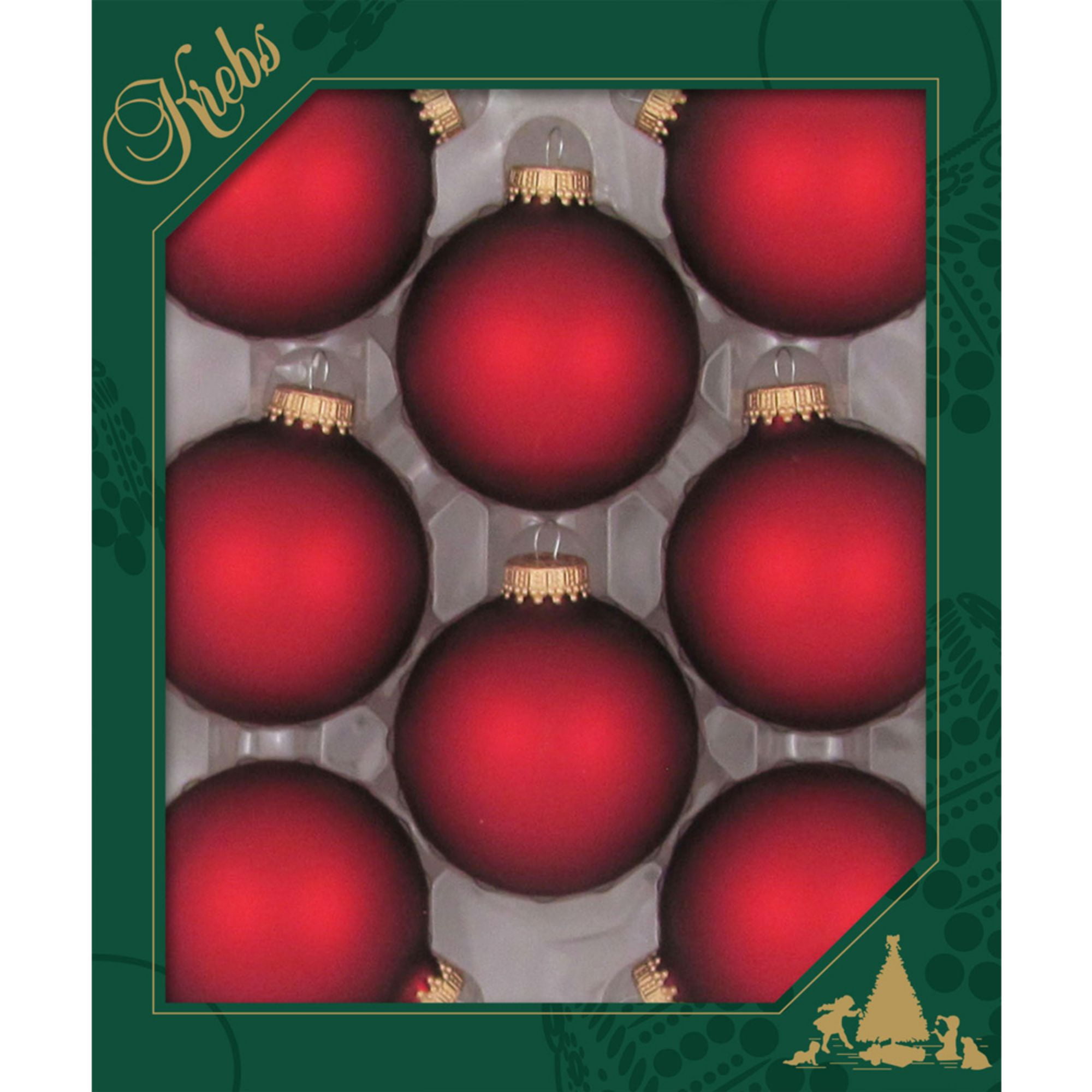 8ct Red Matte Glass Christmas Ball Ornaments 2.5" (67mm)