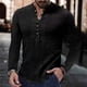 thumbnail image 2 of Mens Casual Long Sleeve Linen Shirt Cotton Linen Blouse Loose Tops T Shirts, 2 of 8