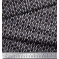 thumbnail image 2 of Soimoi Grey Poly Georgette Fabric Cat Animal Printed Fabric 1 Yard 52 Inch Wide, 2 of 3