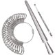 thumbnail image 1 of Juego de medidores de anillos, calibres de acero inoxidable, herramienta de medición precisa, ajuste cómodo, mandril de aluminio duradero, cable flexible, cinturón de plástico, ideal para joyeros, 1 of 8