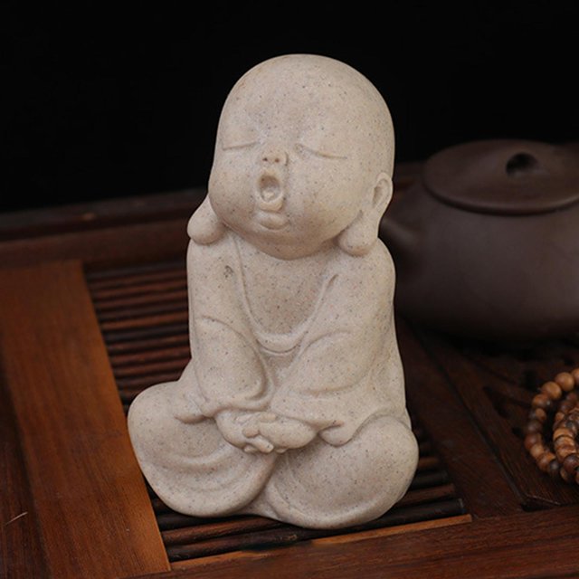 Estatuas de monjes de Buda maestra de estatuillas en miniatura, decoración perfecta para paredes, estantes, escritorio, automóvil, hogar, oficina Bostezo BLESIY Monje Estatua de Buda