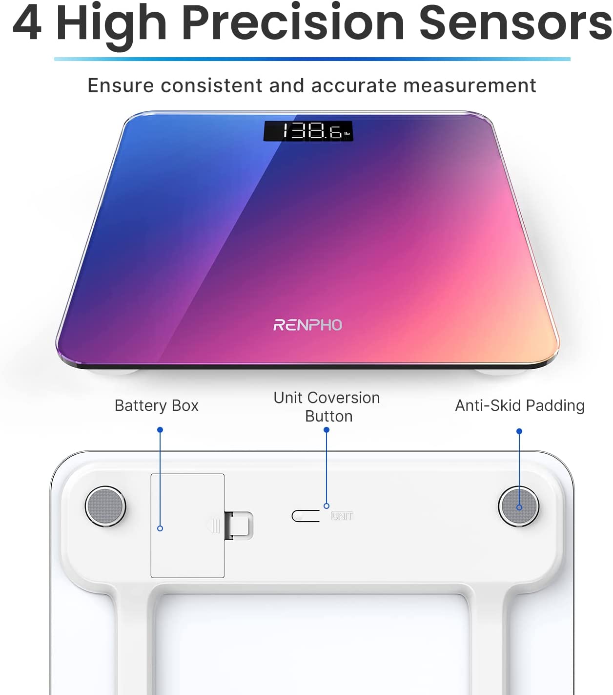 RENPHO Digital Body Weight Scale 400 Lb Gradient photo 2