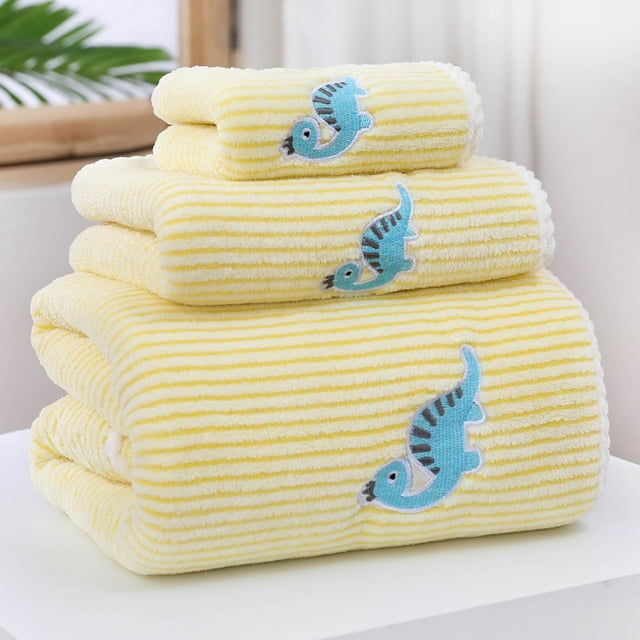 Conjunto de Terciopelo de Coral Bufanda de la Madre Absorbente de Agua Suave de la Serie de Dinosaurios Pequeños