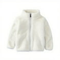 thumbnail image 2 of YHAJDS Kids Winter Coat Boys Girls 1-10Y Long Sleeve Solid Color Fleece Lined Jacket with Zipper Sleeveless No Hood Casual Warm Outerwear, 2 of 3