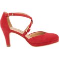 thumbnail image 2 of Women's Walking Cradles Pammy Cross Strap Pump Red Suede 10.5 W, 2 of 6