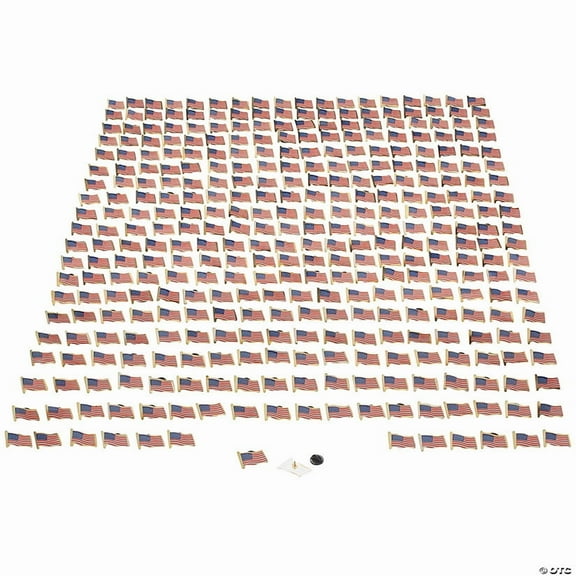 3/4" Bulk 504 Pieces Small Patriotic USA Flag Gold Metal Clutch Pins