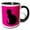 Black/White, variant on 3drose, Minimalistic Black Cat Silhouette Vector Art, 11oz Two-tone Blue Mug