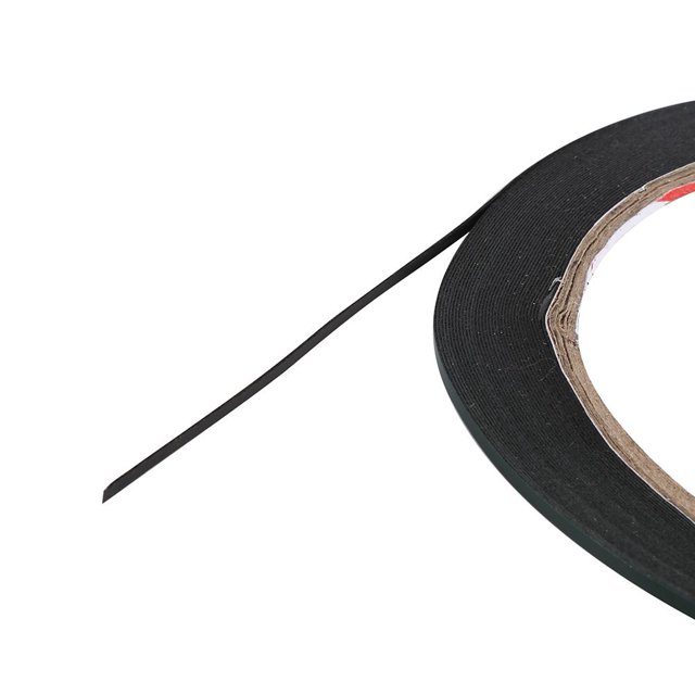 Ruban Adhésif, 10M de Longueur 2mm de Largeur Noir Super Fort Double Face Auto-Adhésif Rouleau de Mousse Nouveau