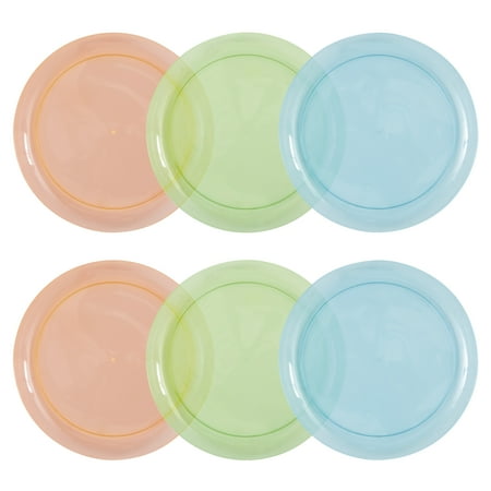 Neon Blacklight-Reactive Plastic Plates 9 Assorted Colors 6 Pieces by Way To Celebrate Neon Blacklight-Reactive Plastic Plates 9 Assorted Colors 6 Pieces by Way To Celebrate
