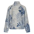 thumbnail image 6 of Jackets for Women Winter Coat Jackets Flannel Stand Collar Jacket(Blue Floral Wooden Design,Size:S-4XL), 6 of 7