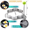 thumbnail image 2 of Egg Ring Molds for Cooking - 5Pcs Stainless Steel Ring Mold Egg Rings for Griddle Egg Rings - Heart, Flower, Star Egg Round Ring Set Mickey Mouse Kitchen Accessories Breakfast Kit Egg Molds for Frying, 2 of 8