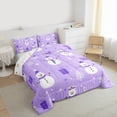 thumbnail image 3 of Feelyou Christmas Snowman Full Size Comforter Sets, Winter Wonderland Landscape Bedding Comforter Set, Purple Xmas Gift Reversible Bedding Sets, Luxury Bedroom Decor, 3pcs, 3 of 8
