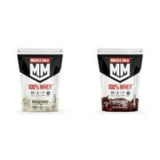 Muscle Milk 100% Whey Protein Powder, Vanilla & Chocolate, 5 Pound Each, 68 & 66 Servings, 25G Protein, 2G Sugar, Low Fat, Nsf Certified For Sport Packaging May Vary - Pack of 2