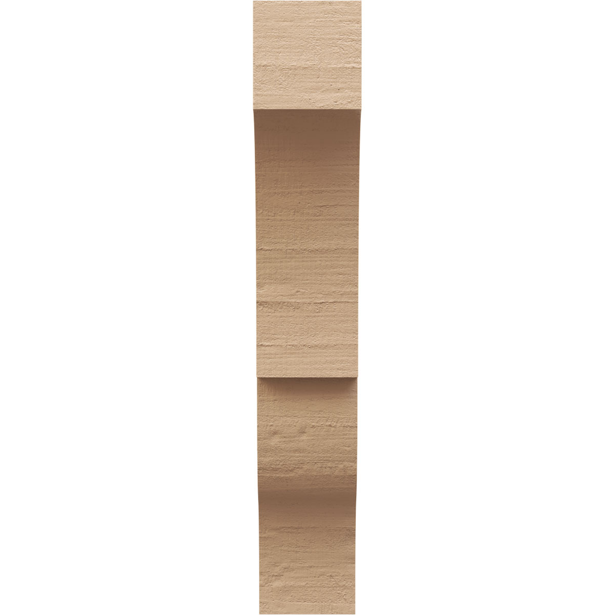6"W x 12"D x 36"H Thin Asheboro Rough Cedar Woodgrain TimberThane Corbel, Primed Tan