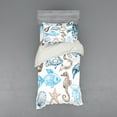 thumbnail image 2 of Ambesonne Hipster Bedding Set 4 Pcs, Underwater Marine Life, Queen, Dark Blue Cocoa, 2 of 3