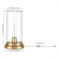 thumbnail image 4 of Evelyn&Zoe Perabo 13" Tall Uplight Mini Lamp with Glass Shade, Brushed Brass/Clear, 4 of 7