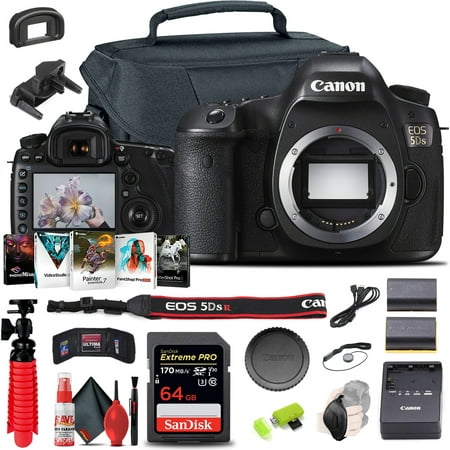 Canon EOS 5DS DSLR Camera (Body Only) (0581C002) + 64GB Card + Case + More
