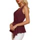 thumbnail image 1 of INSPIRE CHIC INSPIRE CHIC Tops De Verano Para Mujer, Sin Mangas, Con Escote En V, Con Lazo, En La Cintura Vino tinto M, 1 of 5