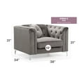 thumbnail image 2 of Glory Furniture Pompano Velvet Chair in Dark Gray, 2 of 6