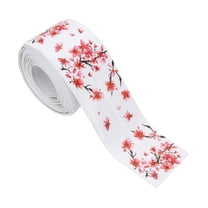 Caulk Tape Waterproof Self Adhesive Toilet Caulking Sealant Strip Bathtub Caulk Sealing Strip Tape, Red Flowers (1.5 Inch x 10.5 Ft)