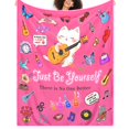thumbnail image 1 of Manta Ruicnte de franela rosa borrosa, 130 x 150 cm, para niñas, 1 of 7
