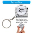 thumbnail image 3 of 2M Miniature Tape Measure ABS Carbon Steel Keychain Portable Measuring Tool for Home Office Car DIY Projects Daily Use Silver, 3 of 4