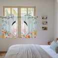 thumbnail image 3 of Easter Bunny Tier Curtains 54 Inch Length, Easter Eggs Spring Farmhouse Wood Grain Teal Blue Cafe Short Curtains for Bathroom Sink, Small Kitchen Curtain Light Filtering Drapes 2 Panels 27.5"Wx54"L, 3 of 8