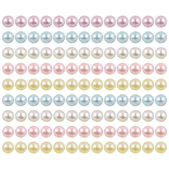 Nanoei 130Pcs Plastic Pearl Beads 3-8Mm, No Hole Faux Round Spacer Beads for Diy Jewelry Making, Craft Necklaces Bracelets Findings Multicolor1