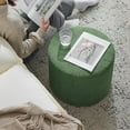 thumbnail image 5 of Bezseller Boucle Ottoman Round Foot Stool, 17x13 Floor Pouf with High-Density Foam Filling and Washable Cover, Modern Foot Rest for Living Room, Bedroom, Office, Chair, Green, 5 of 18