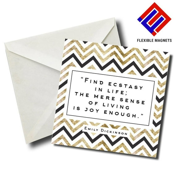Find Ecstasy In Life...Emily Dickinson Inspirational Quote Magnet for refrigerator. Great Gift! By Flexible Magnets