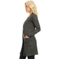 thumbnail image 3 of Moa Collection Women's Long Sleeve Casual Duster Classic Solid Long Body Cardigan, 3 of 5