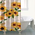 thumbnail image 4 of Leaf Newspaper Text Sunflower Pattern Shower Curtain 72"x84" ,Bathroom Decorative Shower Curtains Set with 12 Hooks,Modern Waterproof Washable Shower Curtain, 4 of 6