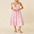 thumbnail image 3 of Solid Spaghetti Strap Midi Cami Dress for Women - Perfect for Parties and Beach, 3 of 9