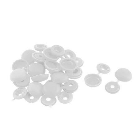 Widesakll® 20 Pieces Hinged Plastic Screw Covers White (Fold Snap